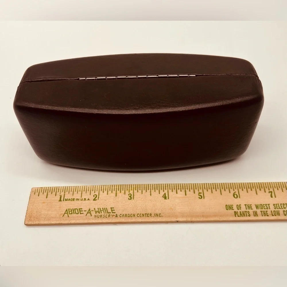 Cole Haan dark brown faux leather large sunglass case unisex